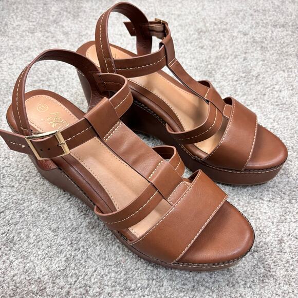 New! Beautiful Armani Exchange brown platform sandal size 11 - Picture 2 of 9